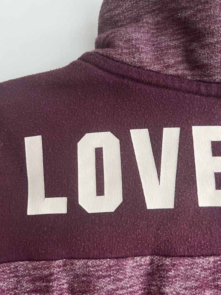 Burgundowa  bluza z golfem na zamku Love Pink Victoria’s Secret