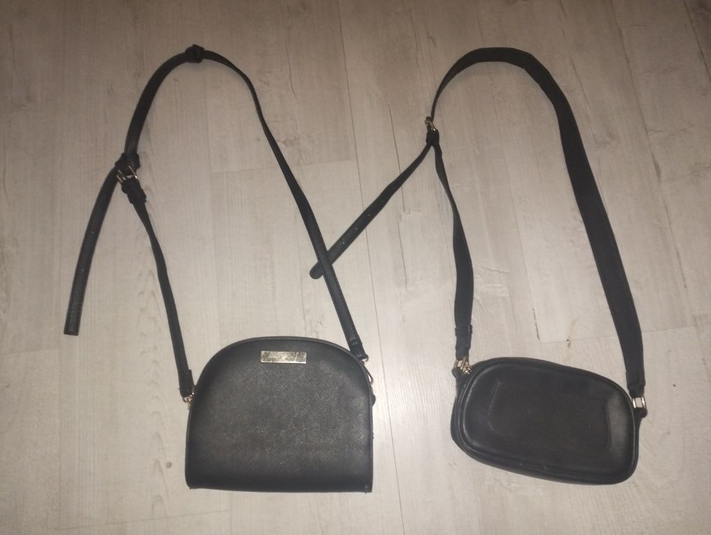 2 torebki skórzane czarne