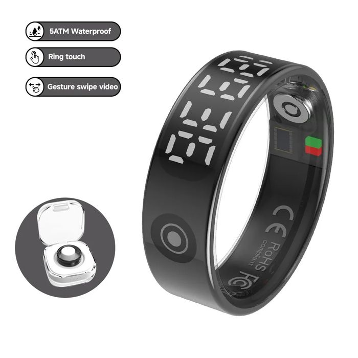 !!!АКЦІЯ! Smart Ring TK9 — розумне кільце-фітнес-трекер, чорний, розмі