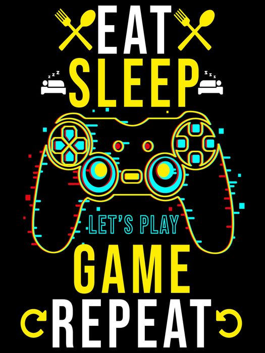 Plakat metalowy dla Gracza Prezent Eat Sleep Game REPEAT