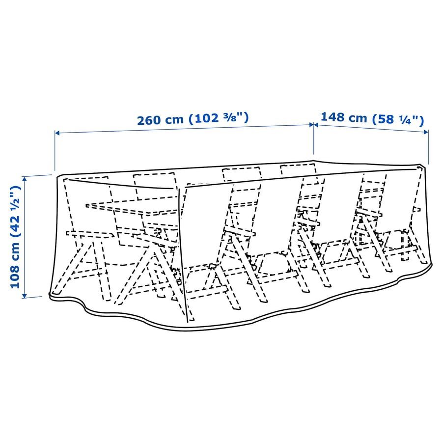 Ikea pokrowiec TOSTERÖ na meble ogrodowe, komplet jadalniany/czarny, 2