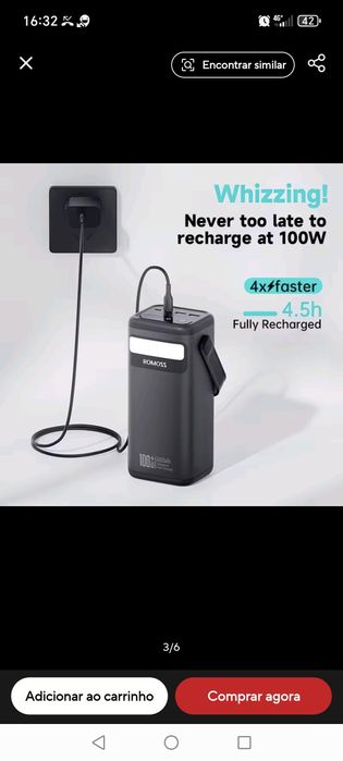 Powerbank 60.000 mah! Potência 100w