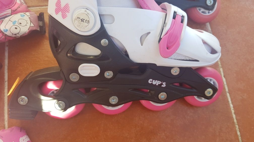 Patins em linha menina e acessórios