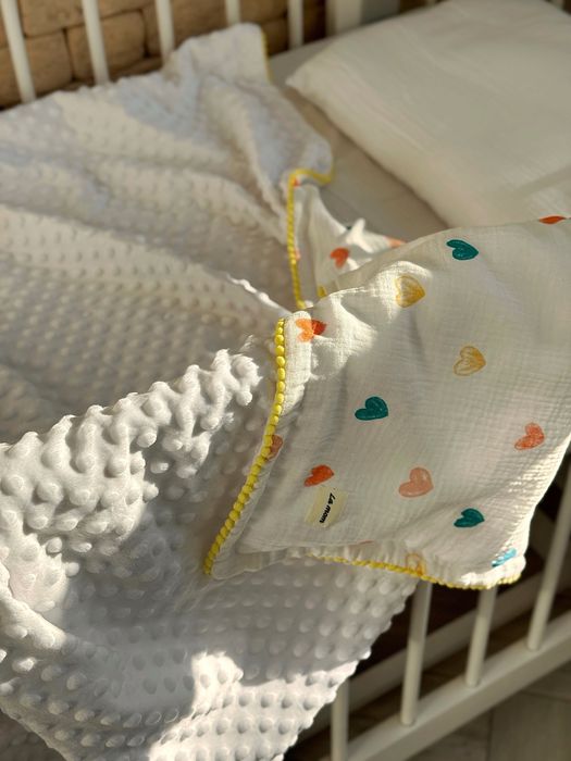 Теплий Плюшевий мусліновий пледик