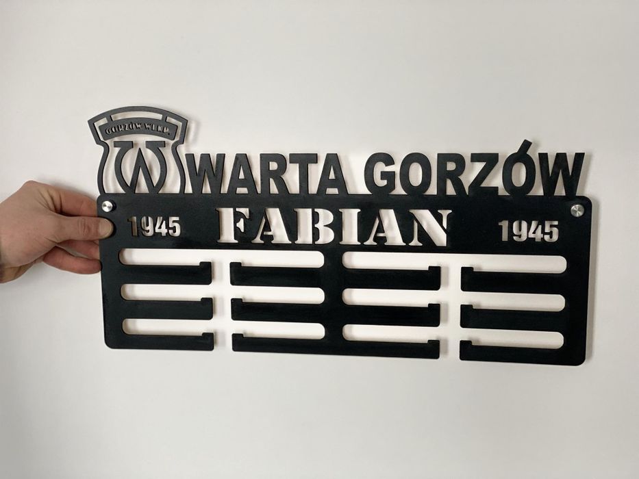 Wieszak na medale 48/50 cm  3 kolory Piłka Nożna unihokej