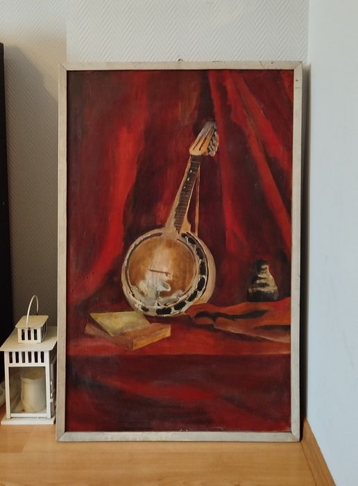 Obraz olejny duży stary BANDŻO