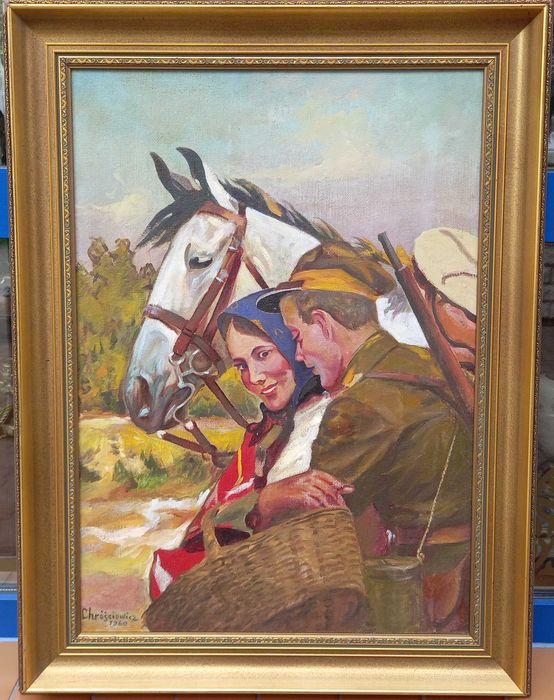 Kopia wg J. Kossaka, olej/płyta, Chróściewicz 1960 r.