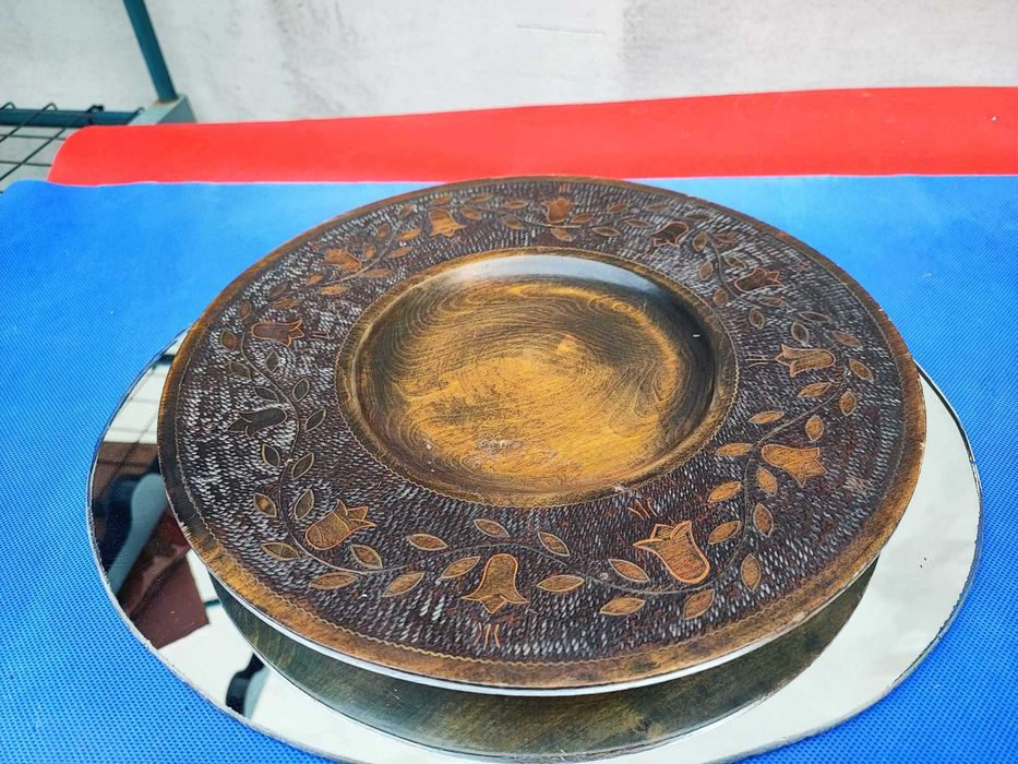 Drewniany talerz,patera,Cepelia z Prlu