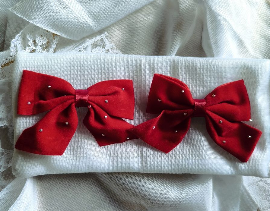 Spinki kokardy czerwone