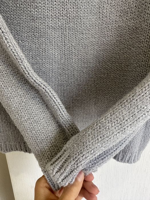 Серый голубой шерстяной свитер теплый гольф кофта шерсть натуральний