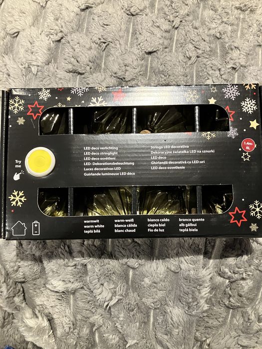 Girlanda diamentowa LED 1,4 m – 8 lampek, ciepłe białe