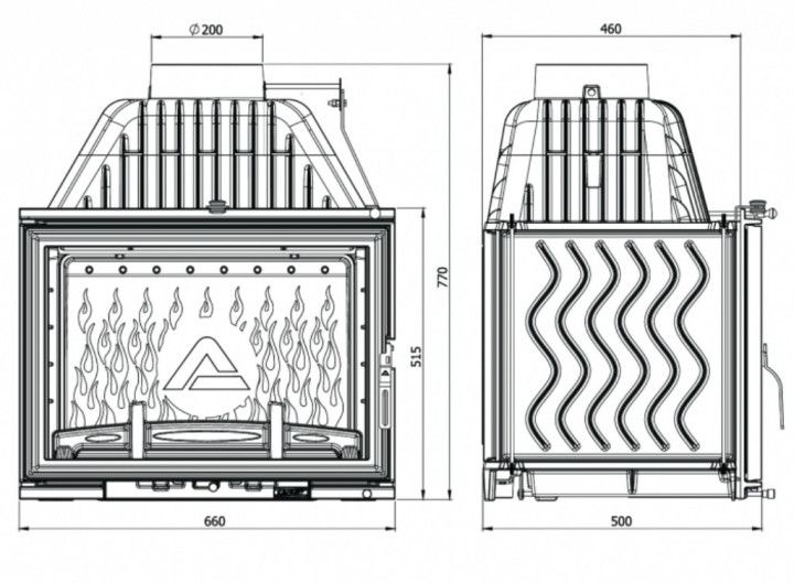 Камінна топка Kawmet w-17 (16.1kw) БЕЗПЛАТНА ДОСТАВКА