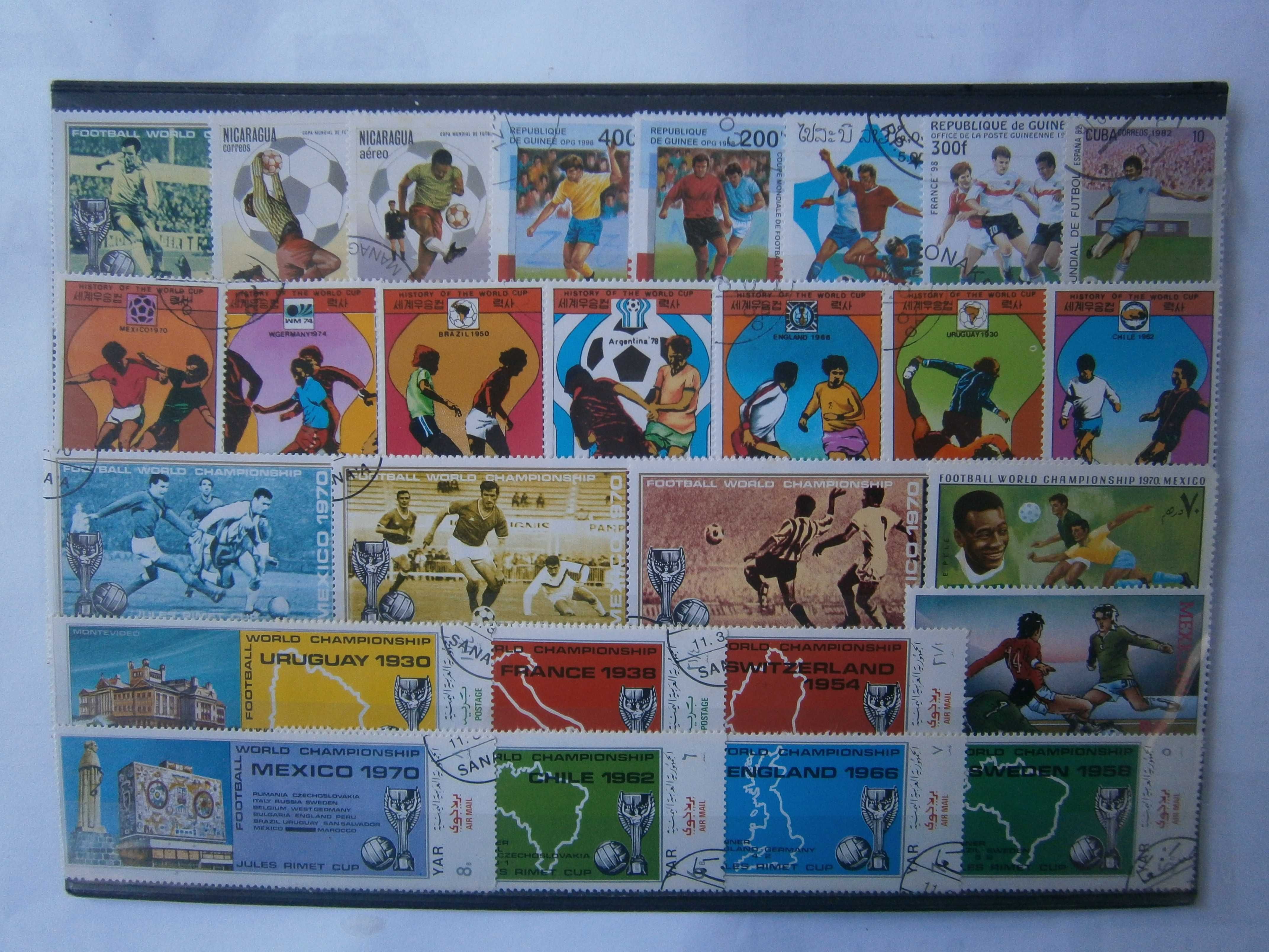 100 selos do tema futebol todos diferentes
