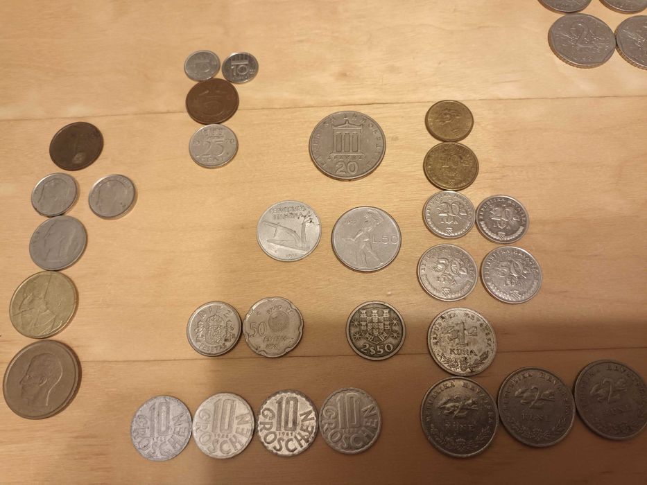 Zestaw monet Wlochy,Grecja ,Chorwacja,Austria,Hiszpa.Belgia,itd.
