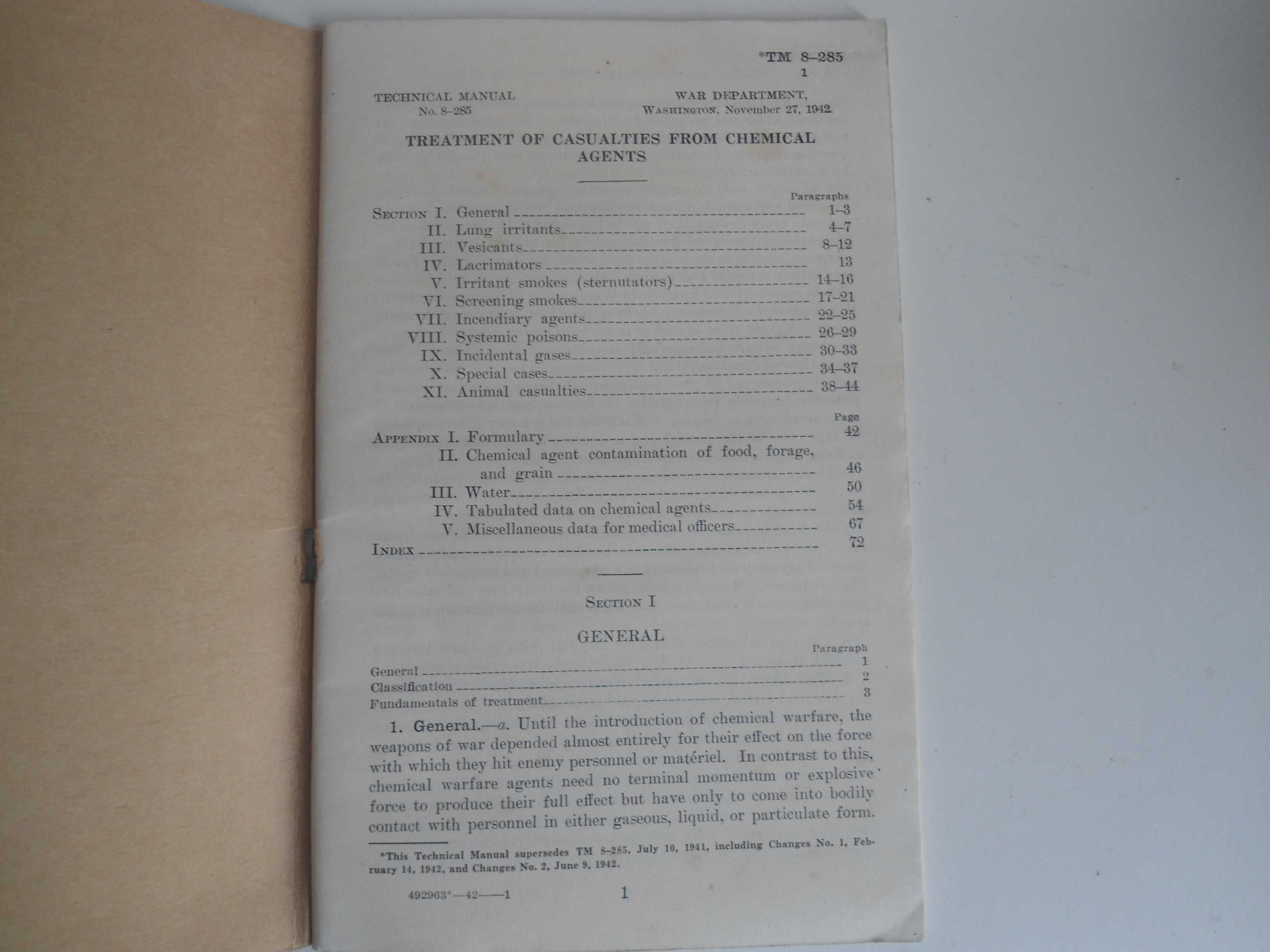 Manual Técnico (TM 8-285)  Departamento de Guerra USA (1942)