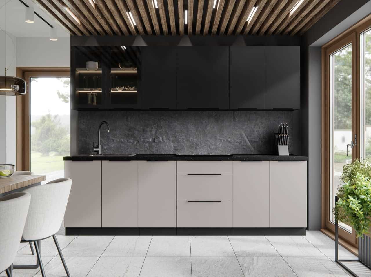 Zestaw "B" mebli kuchennych Arona Cashmere 260cm modułowe pod wymiar