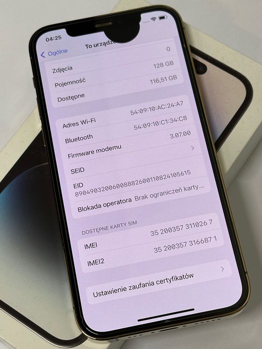 Apple iPhone 12 Pro 128Gb kondycja baterii 87%