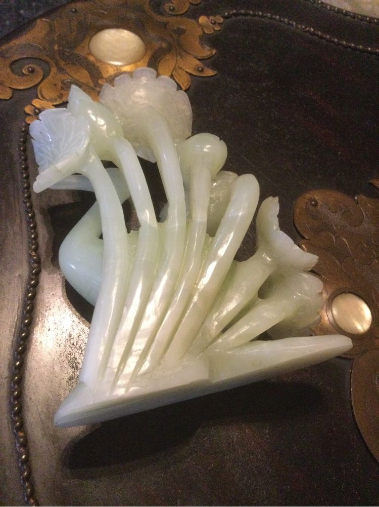 Escultura Chinesa jade Branco Imperial 12 cm séc XIX China