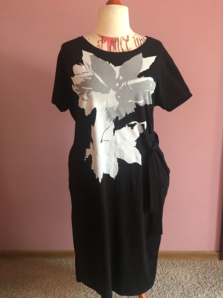 Sukienka czarna z nadrukiem Acqua Limone 42/44/46