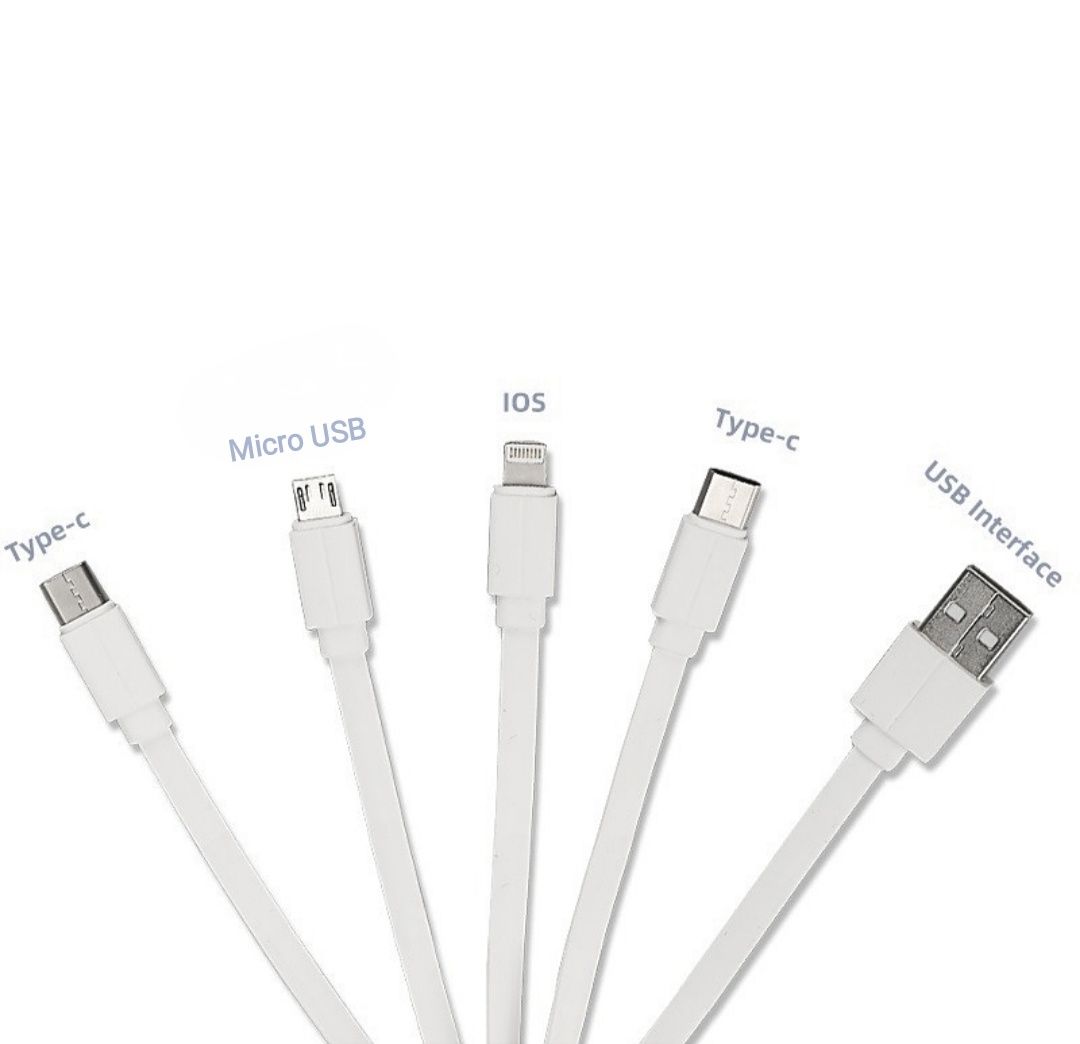 Кабель зарядный универсальный USB, Type C, Micro USB, Apple Lightning.