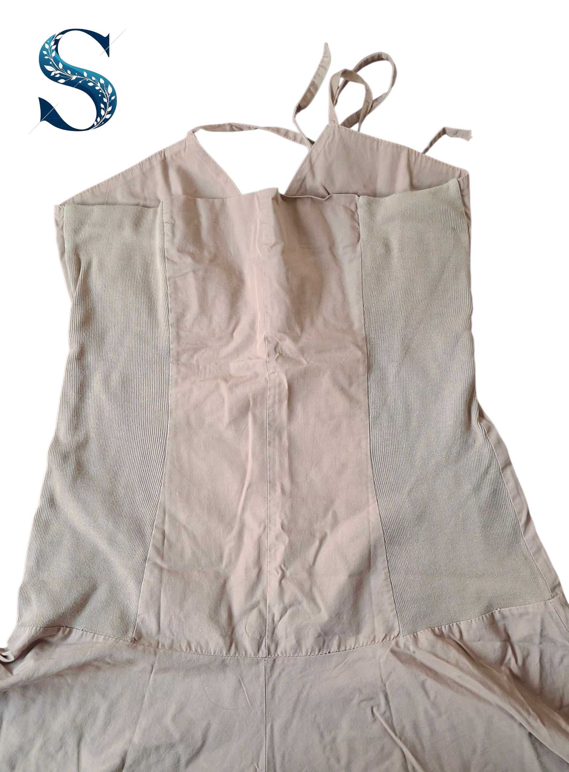 Vestido com Roda Bege S