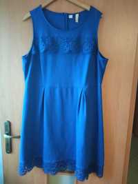 Kobaltowa sukienka r 48 50