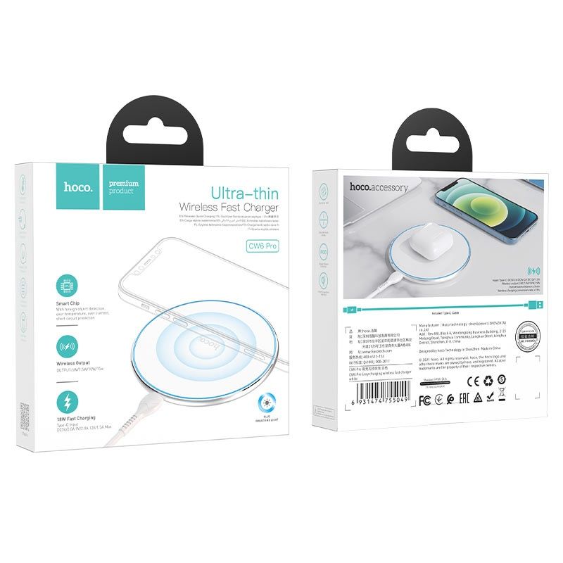 Беспроводное зарядное устройство Hoco CW6 Pro 15W