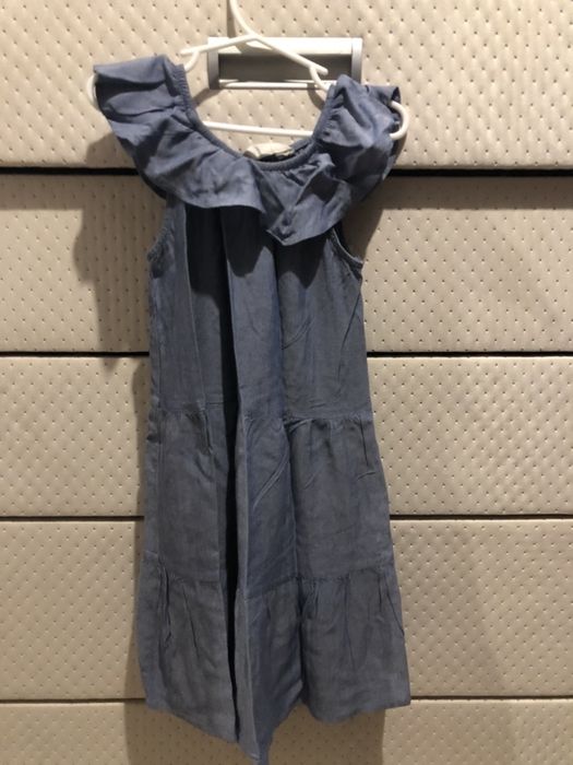 Sukienka H&M 4-5 lat 110-116 - błękitna HM dziewczęca