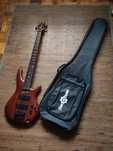 Baixo Ibanez 5 cordas (SR505E Brown Mahogany). Excelente estado, Saco.