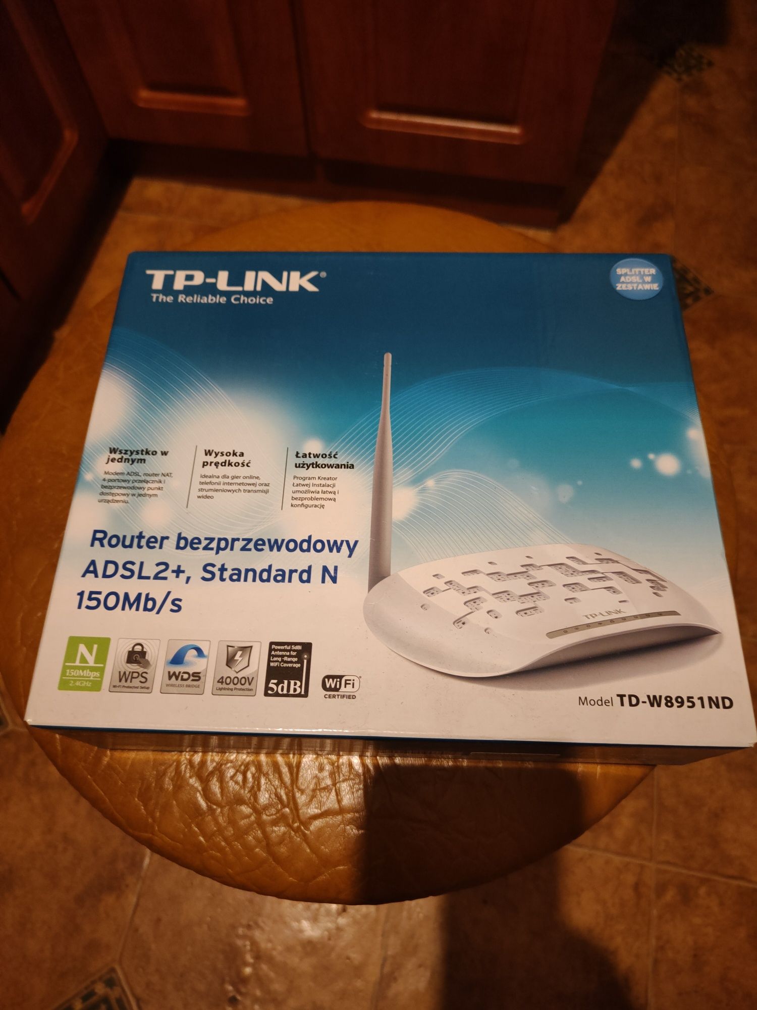 Router bezprzewodowy ADSL2+, Standard N 150 Mb/s. TP-LINK