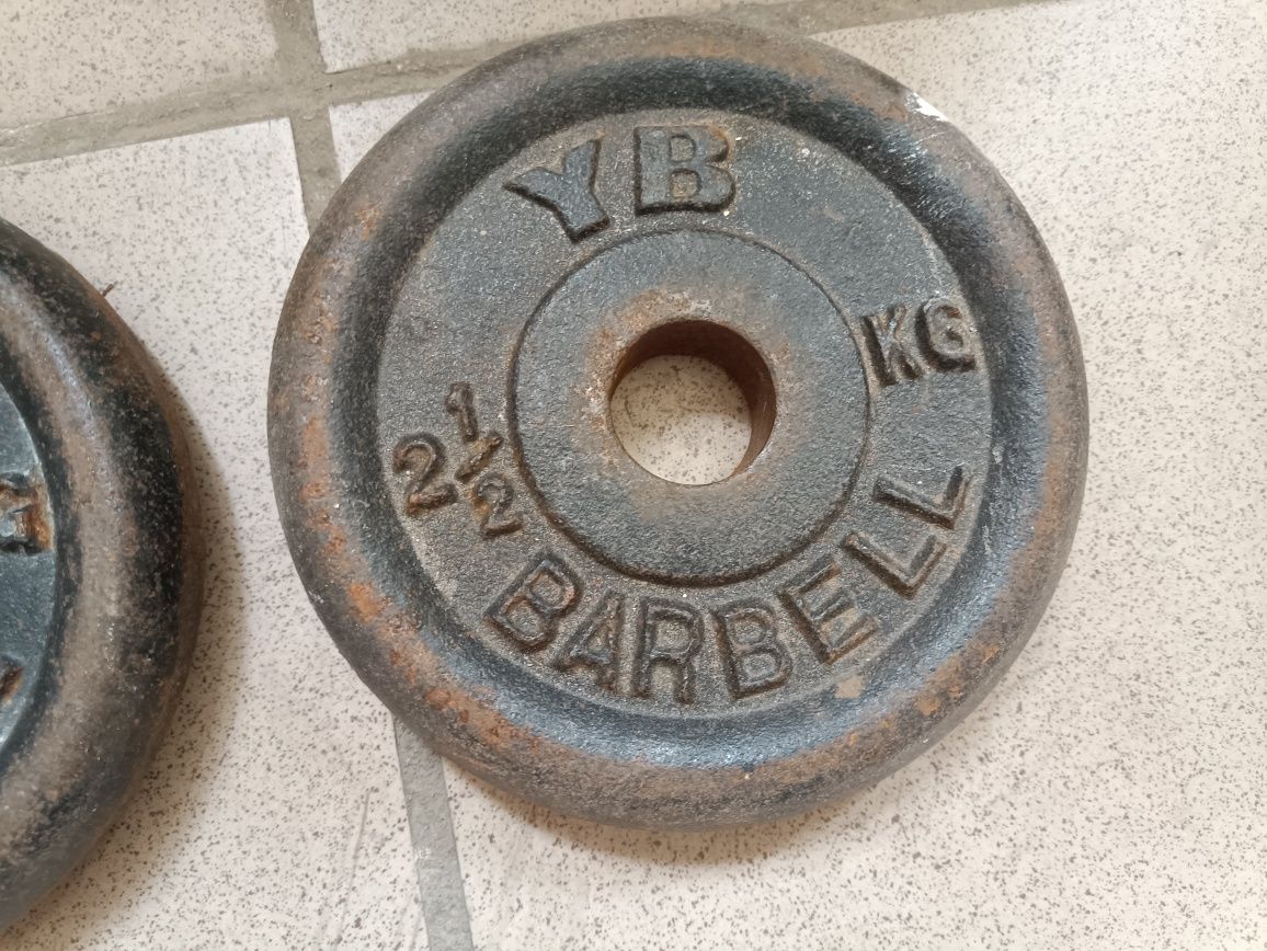 Obciążenie żeliwne Barbell YB 2 x 2.5 kg stalowe Wysyłka ! Oryginalne