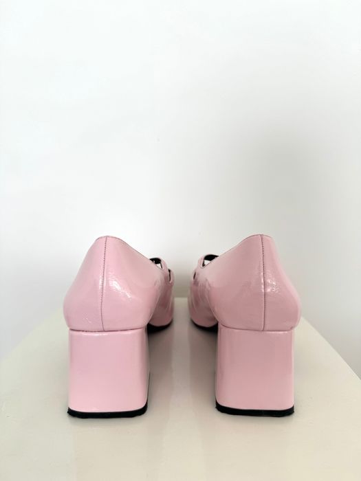 Półbuty czółenka Mary Jane pudrowo różowe