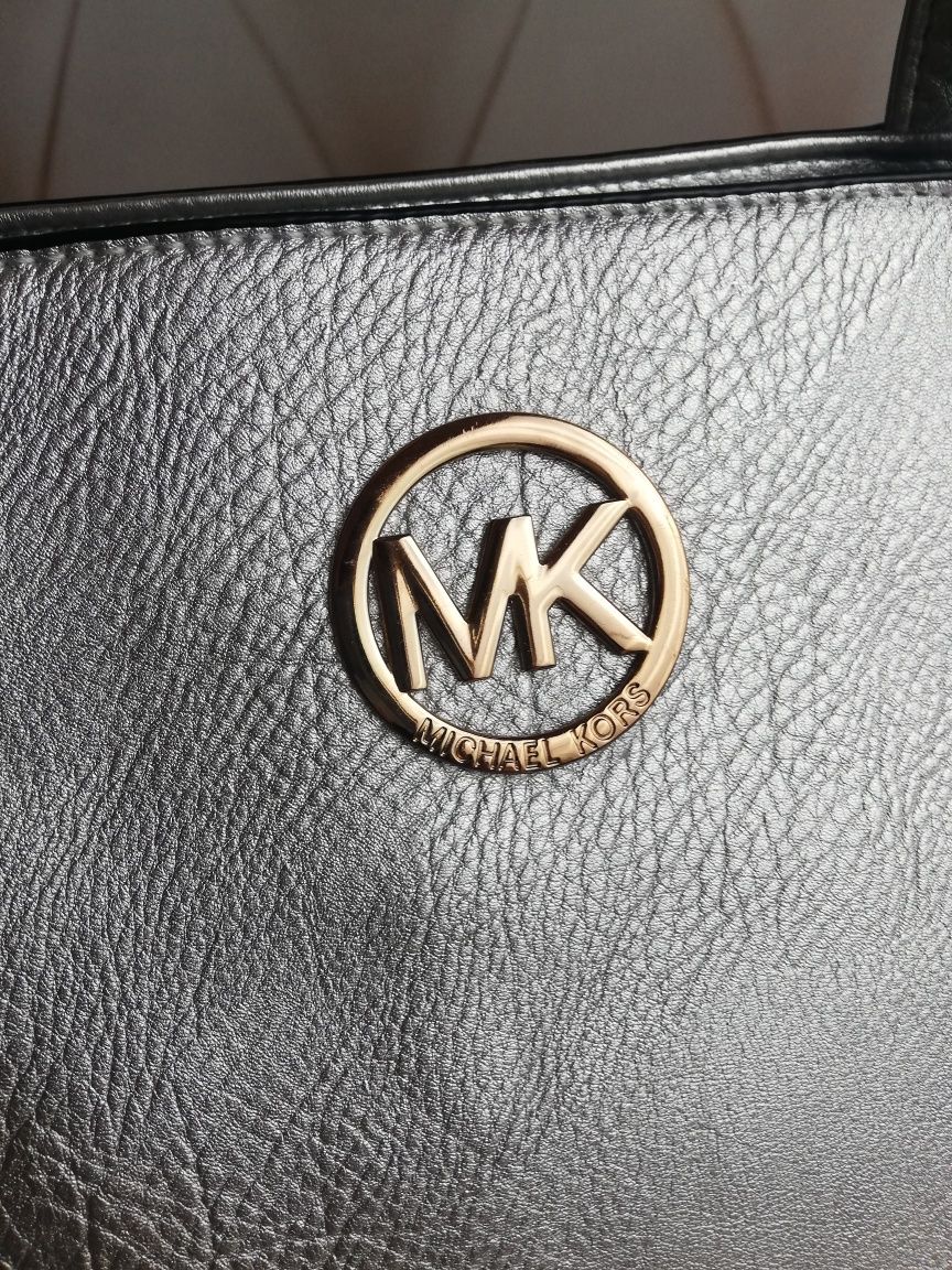 Srebrna duża torebka MK shopperka MICHAEL Kors