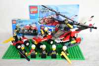 LEGO City 7238 Helikopter+ 7241+ 30010+ 5x strażak+ płytka