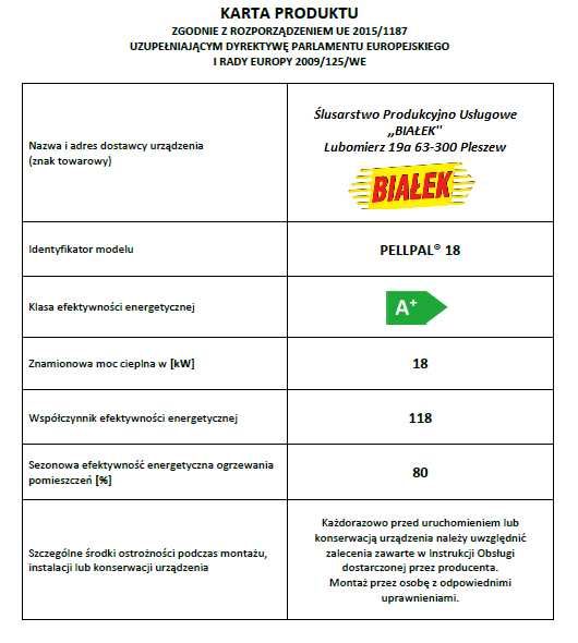 Kocioł na PELLET 18kW 200m2 A+ PellPal