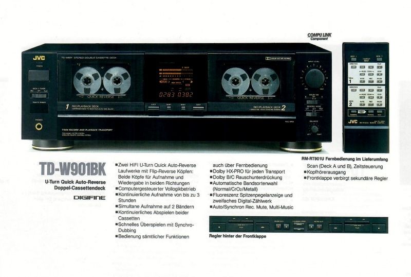 Magnetofon kasetowy JVC TD-W901 najwyższy model