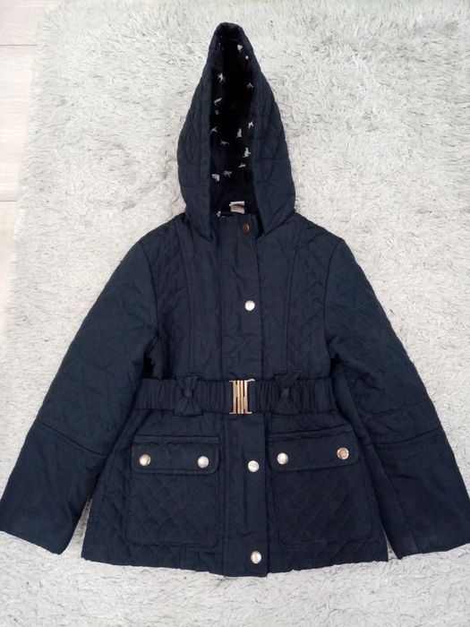 Kurtka 110-116, bezrękawnik-futerko, czapka