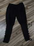 Czarne duze spodnie One Size alladyny z boku sznurowane