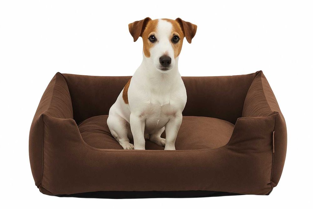 Legowisko dla psa 80 cm/65 cm rozm. L wygodna kanapa leżanka wyro Brąz