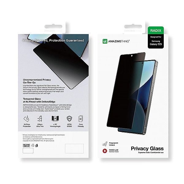 Szkło hartowane AMAZINGTHING Radix Privacy Glass prywatyzujące do Sams