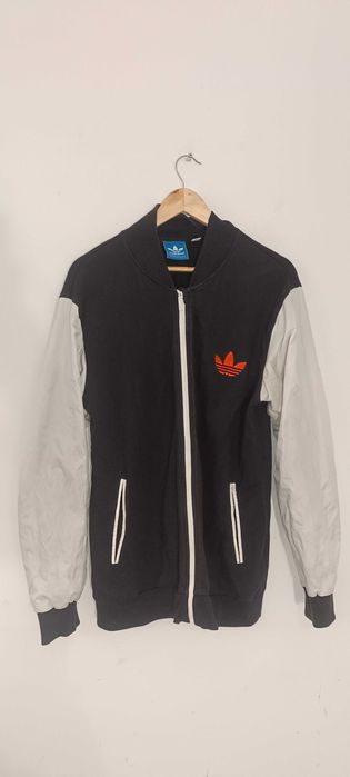 Bluza bomber rozpinana Adidas Originals L (large) bawełniana brązowa