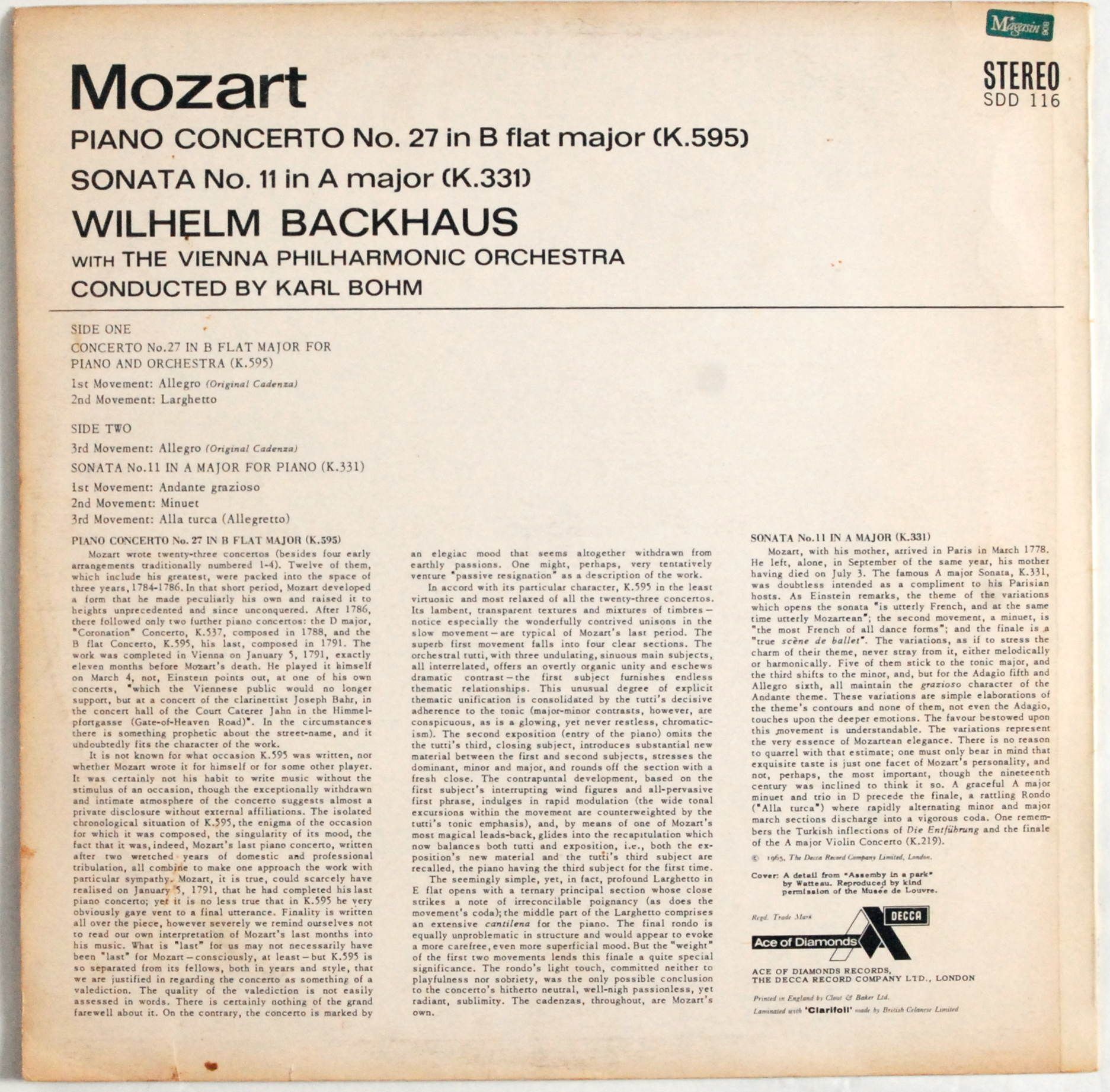 Mozart, Karl Böhm - Piano Concerto No.27, Sonata No. 11