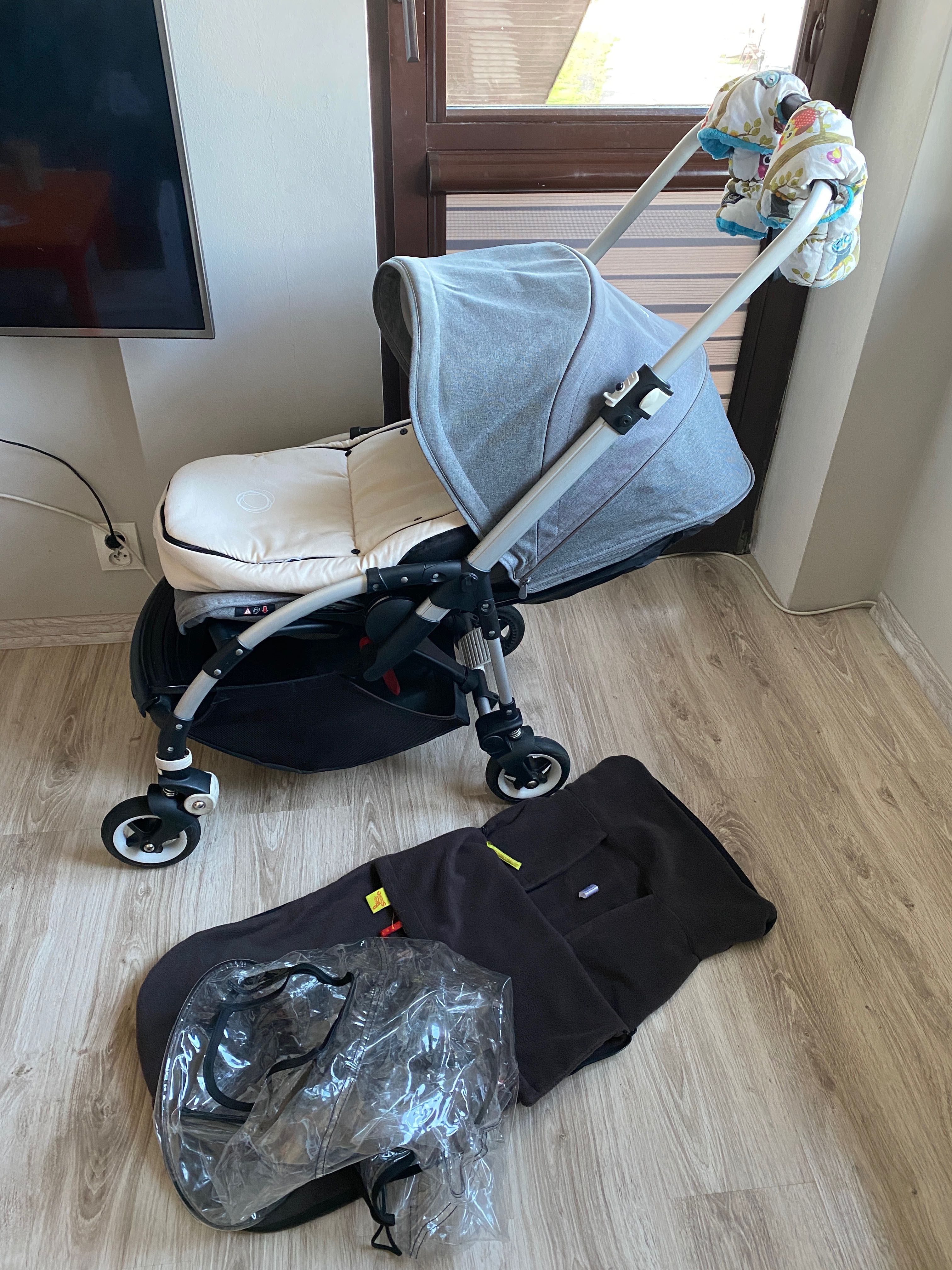 Wózek bugaboo bee5 grey melange plus śpiworek bugaboo folia zestaw