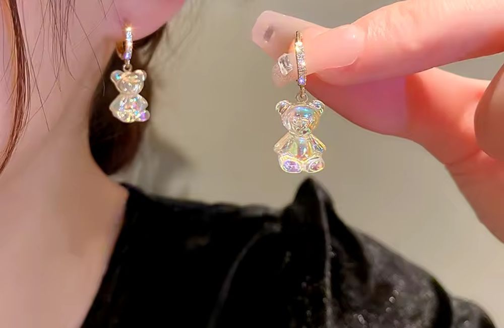 Transparentne kolczyki Niedźwiedź Tous