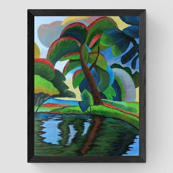 Ręcznie malowany obraz 30x40 abstrakcyjny pejzaż