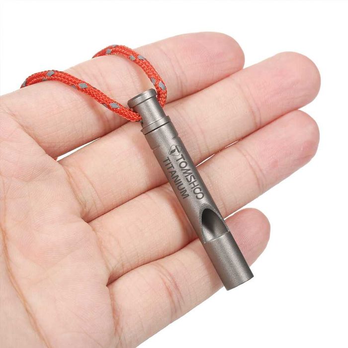 EDC Титановий свисток на шию Tomshoo брелок туристичний на шнурку