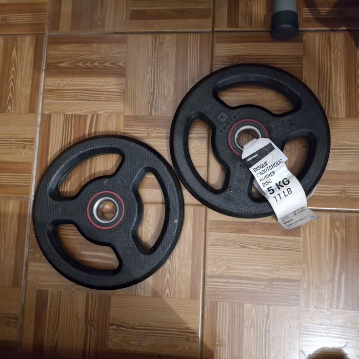 Discos borracha 5kg decathlon