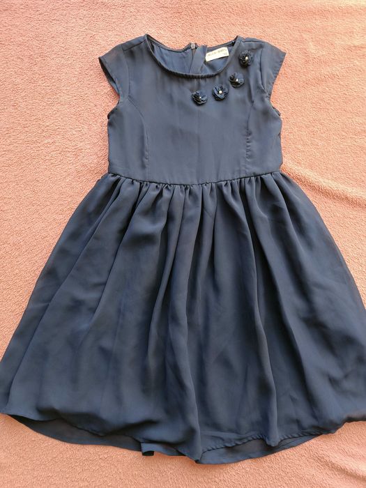 Sukienka 51015 granatowy na rozpoczęcie roku szkolnego elegancka