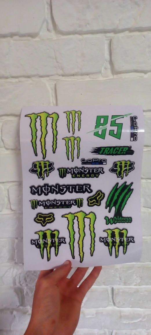 Стикер пак Monster Energy на мотоцикл