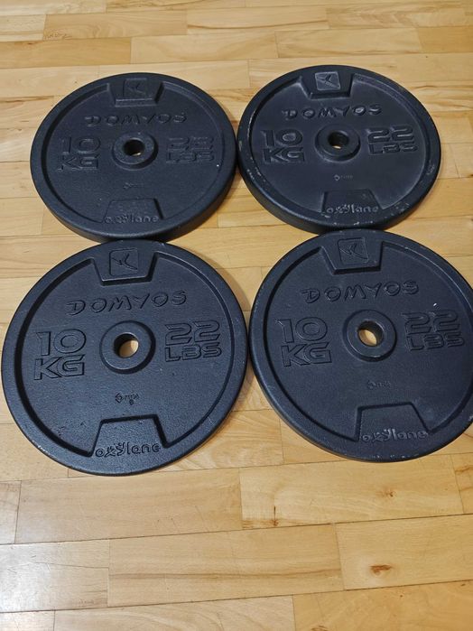 4x Talerz do treningu siłowego Domyos żeliwny 10 kg / 28 mm